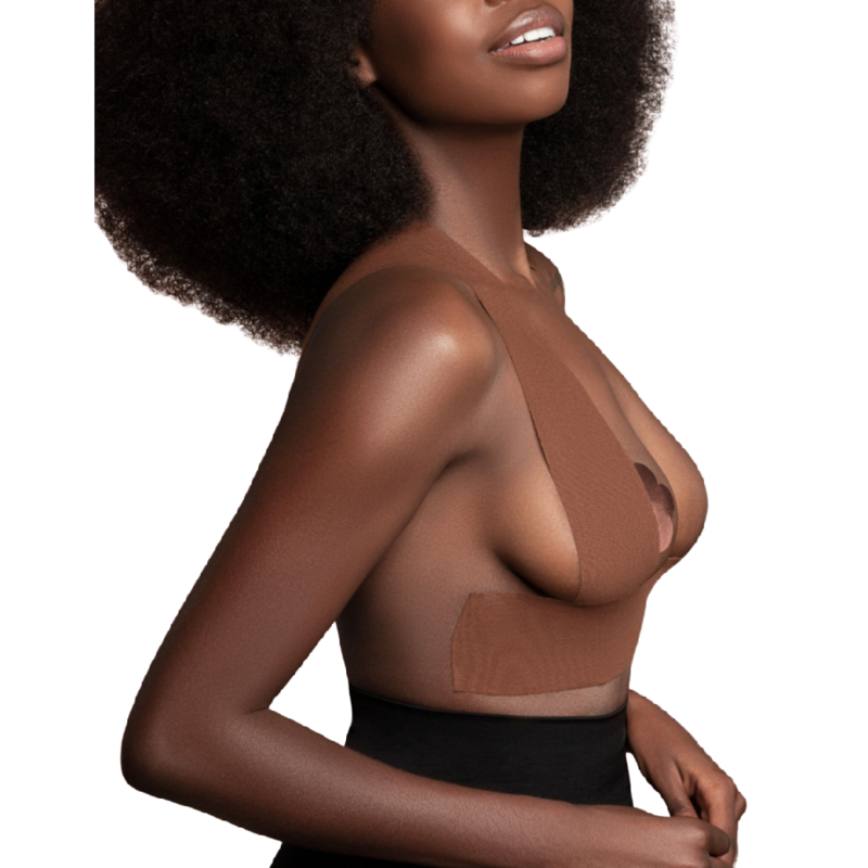 BYE-BRA – Body tape 5 m x 6.5 cm + 3 pairs of nipple covers brown