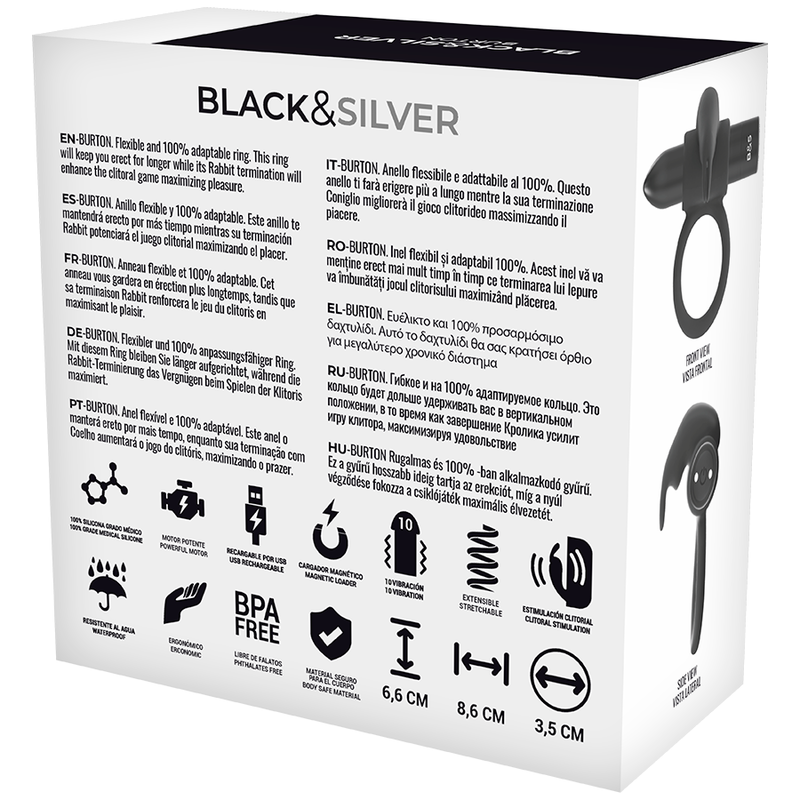 BLACK&SILVER Burton – Cockring-Uhr mit Fernbedienung