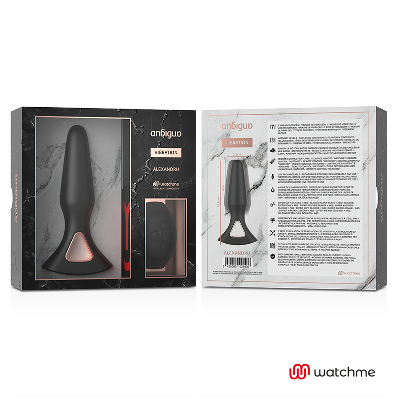 ANBIGUO Alexandru – Analplug-Vibrator mit Watchme-Fernbedienung