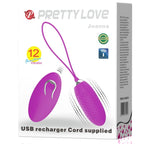 PRETTY LOVE Joanna – Vibrationsei mit Fernbedienung, 12 Modi