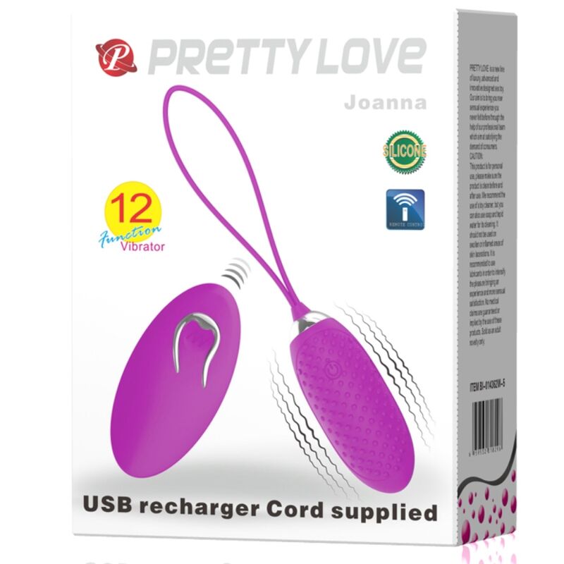 PRETTY LOVE Joanna – Vibrationsei mit Fernbedienung, 12 Modi