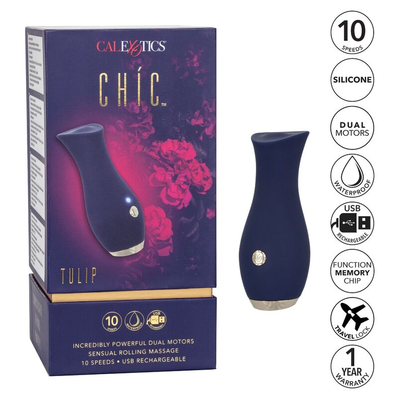 CALEXOTICS – MASSEUR CHIC TULIPE BLEU