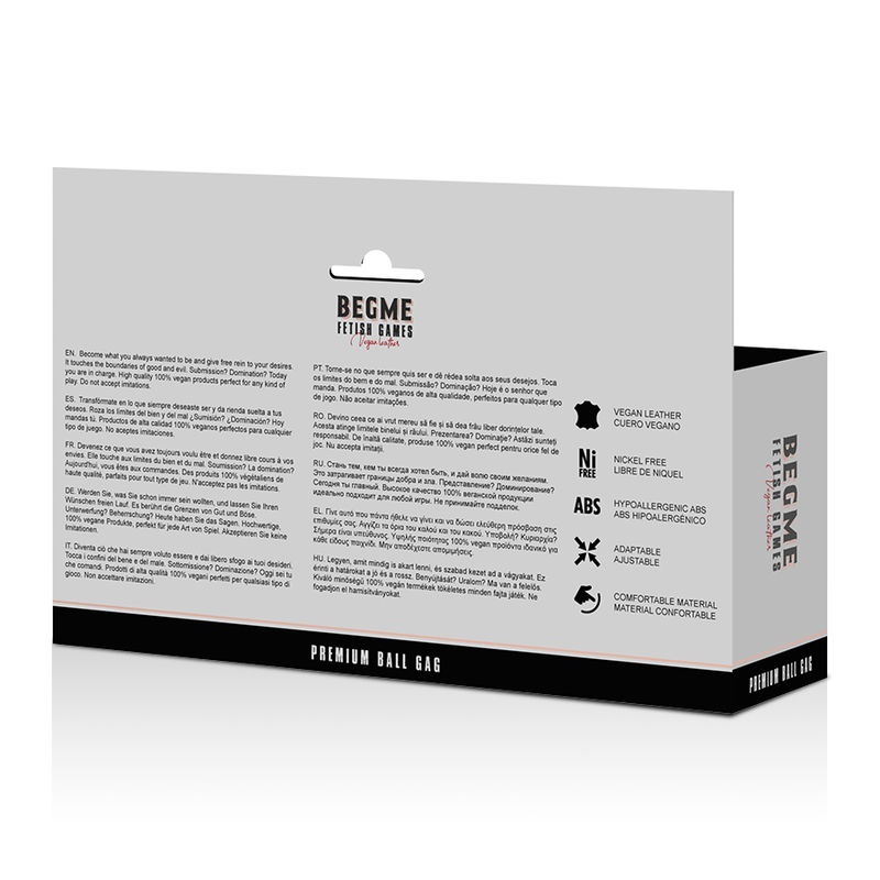 BEGME – BLACK EDITION BALL GAG VEGAN LEATHER