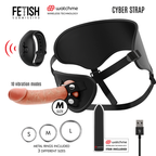 FETISH SUBMISSIVE Cyberstrap – Harness mit Dildo- und Bullet-WatchMe-Fernbedienung