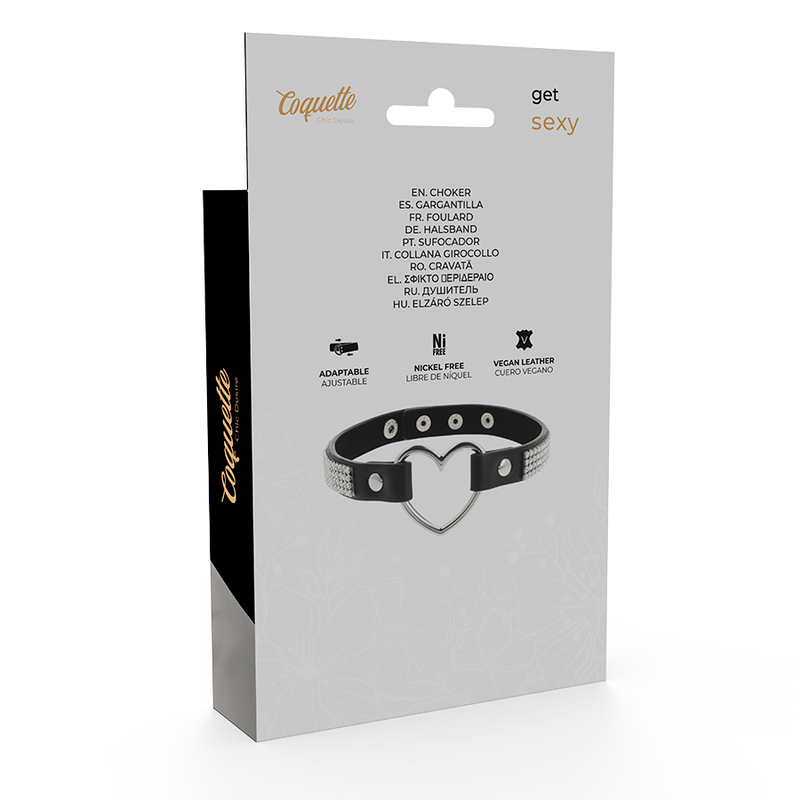 COQUETTE CHIC DESIRE – Ras de cou en cuir vegan avec coeur