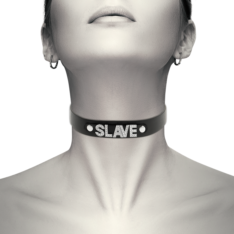 COQUETTE CHIC DESIRE – Sklaven-Halsband aus veganem Leder, verstellbar