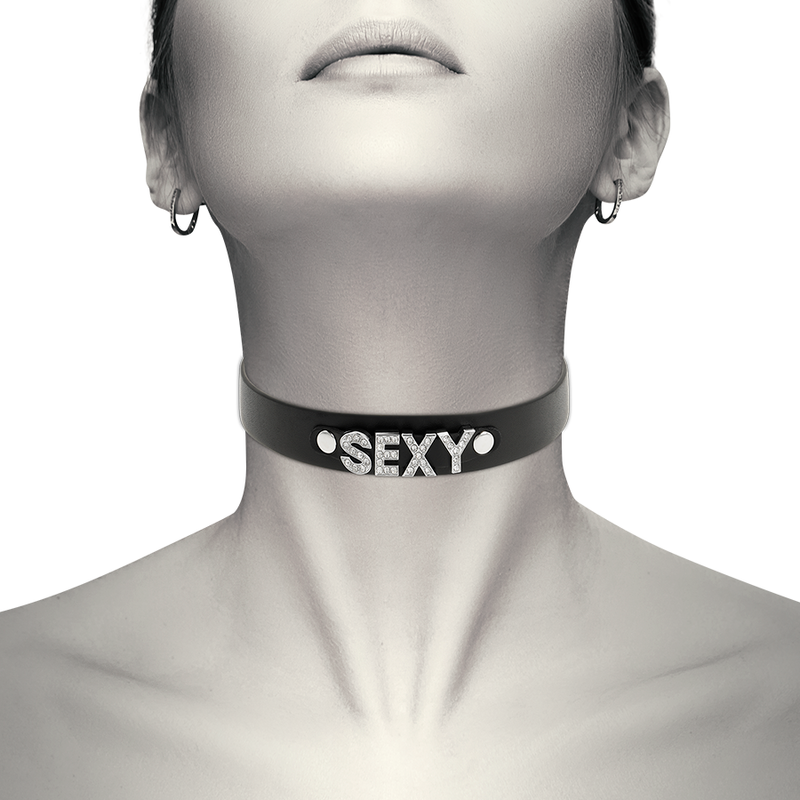 COQUETTE CHIC DESIRE – Sexy Choker aus veganem Leder, verstellbar