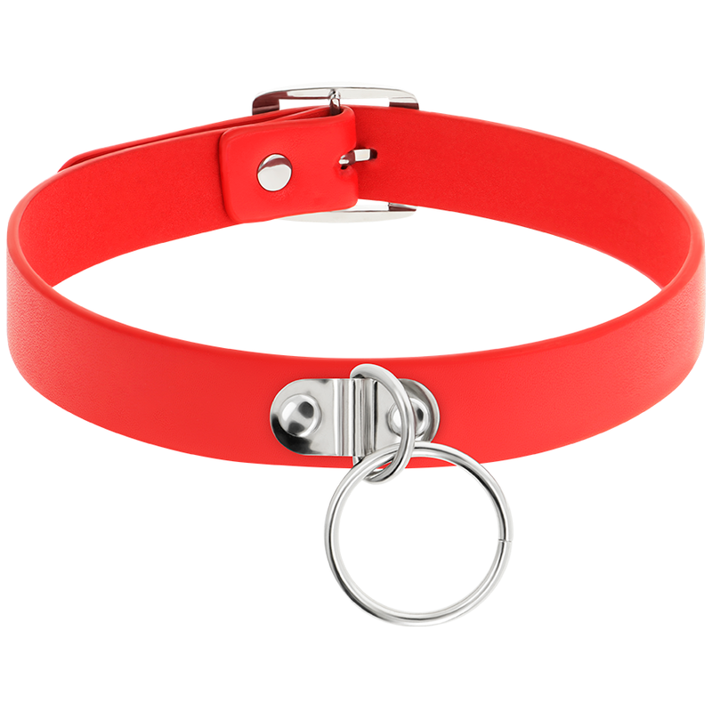 COQUETTE CHIC DESIRE – Collana in pelle vegana rossa accessorio fetish donna
