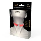 COQUETTE CHIC DESIRE – Fetisch-Choker aus veganem Leder, Rot