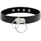 COQUETTE CHIC DESIRE – Doppelring-Halsband aus veganem Leder