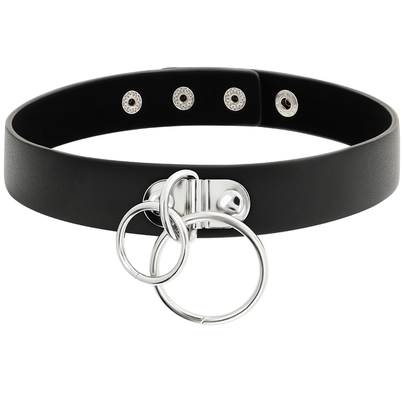COQUETTE CHIC DESIRE – Girocollo in pelle vegana con doppio anello