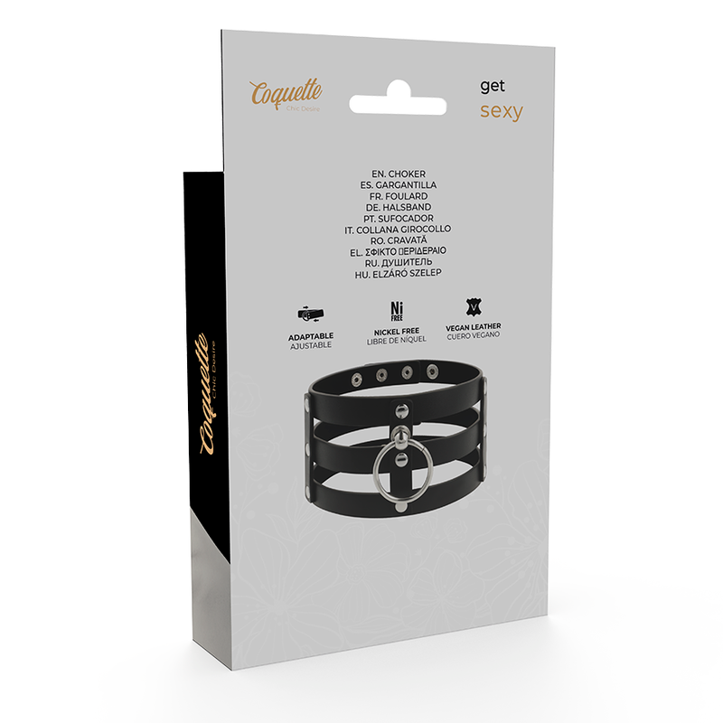 COQUETTE CHIC DESIRE – Fetisch-Halsband aus veganem Leder, breit