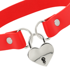 COQUETTE CHIC DESIRE – Collana in pelle vegana rossa con accessorio cuore con chiave
