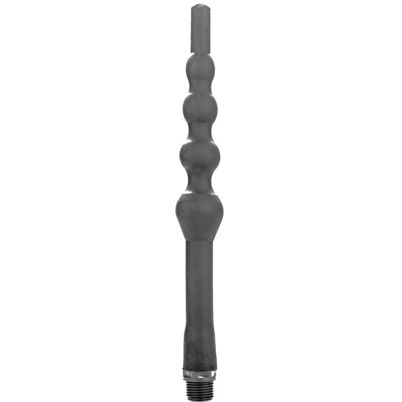 ALL BLACK – DOCCIA ANALE CON PERLINE IN SILICONE 27 CM