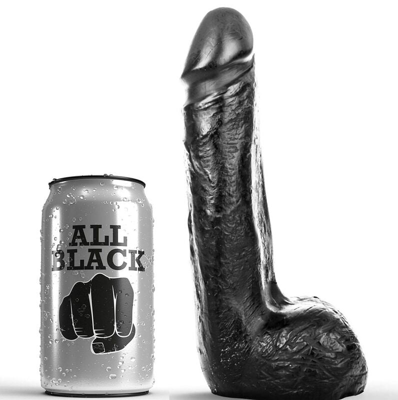 ALL BLACK – Dildo realistico nero morbido 20 cm