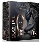 Rocks-Off Cocktail – Paarvibrator mit Analplug und Penisstimulation, Schwarz