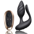 Rocks-Off Cocktail – Paarvibrator mit Analplug und Penisstimulation, Schwarz