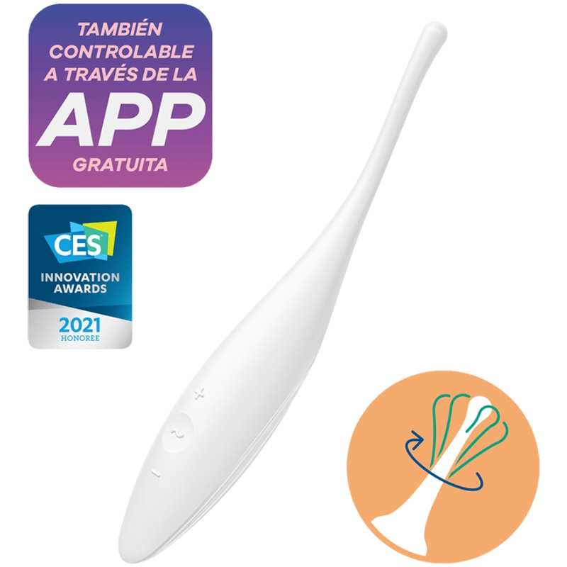 SATISFYER – VIBRATORE TWIRLING JOY CLIT TIP BIANCO