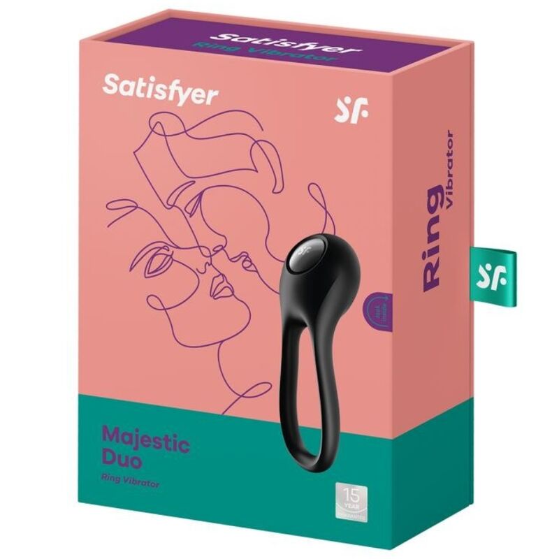 SATISFYER – VIBRATEUR ANNEAU MAJESTIC DUO NOIR