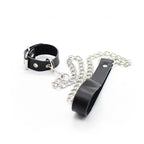 OHMAMA Fetish – Penis-Halskette mit Lederarmband und Metallkette