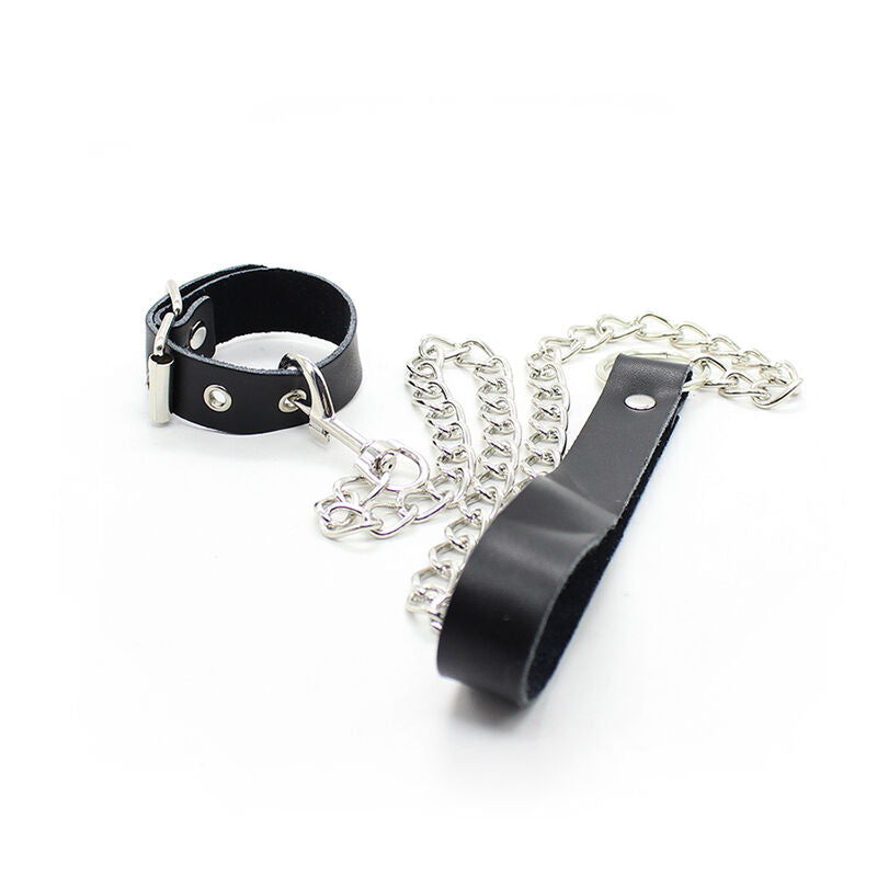OHMAMA Fetish – Penis-Halskette mit Lederarmband und Metallkette