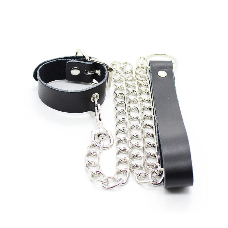 OHMAMA Fetish – Penis-Halskette mit Lederarmband und Metallkette