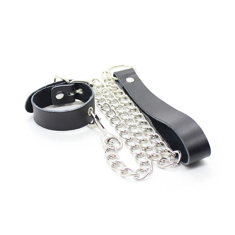 OHMAMA Fetish – Penis-Halskette mit Lederarmband und Metallkette