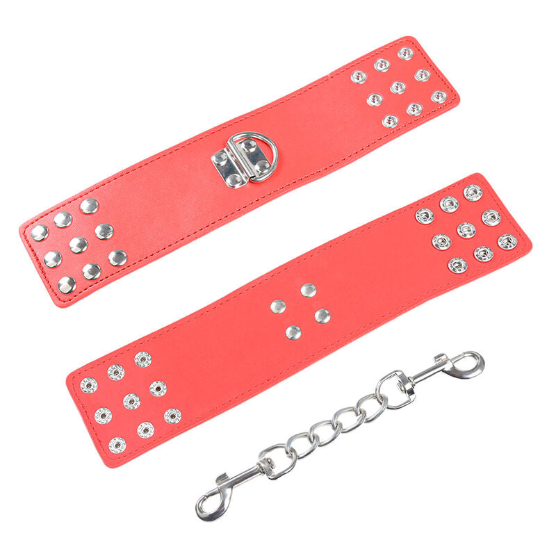 OHMAMA FETISH – Red handcuffs with snap closure