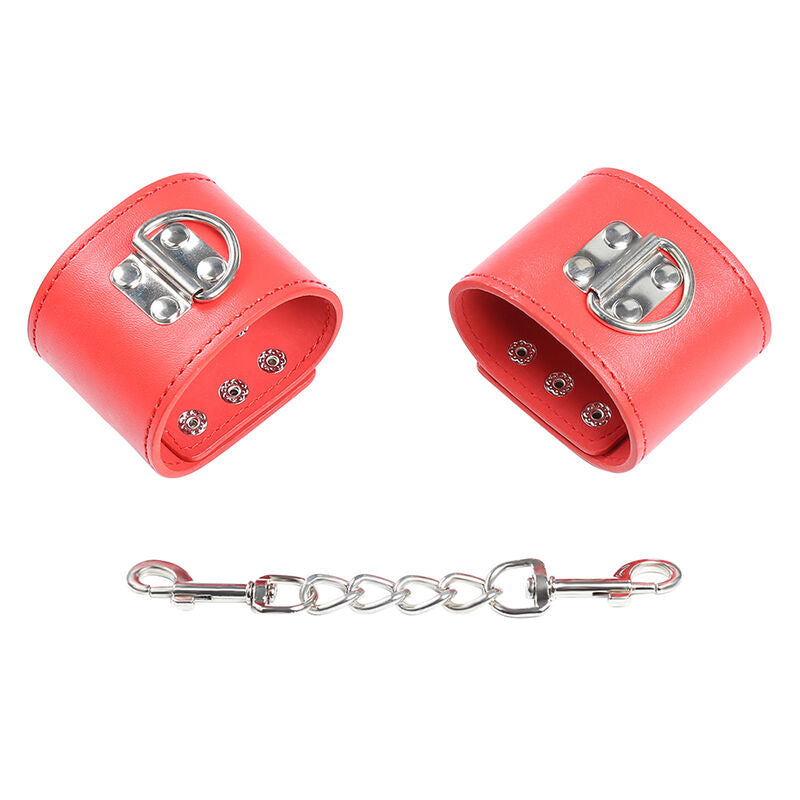 OHMAMA FETISH – Red handcuffs with snap closure