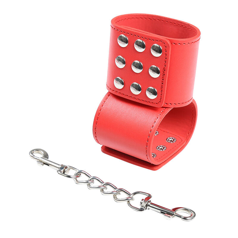 OHMAMA FETISH – Red handcuffs with snap closure