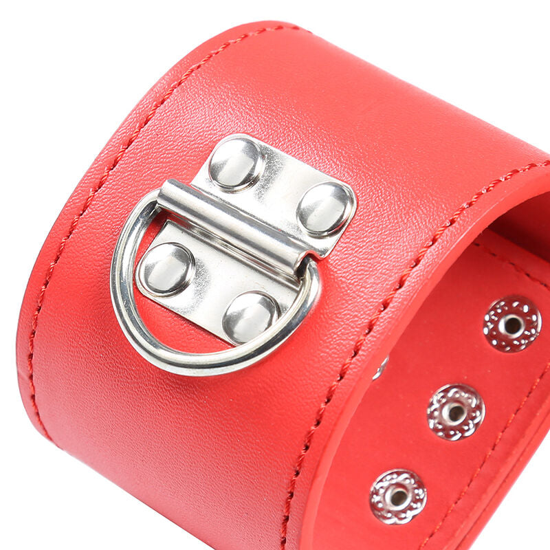 OHMAMA FETISH – Red handcuffs with snap closure