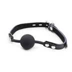 OHMAMA FETISH – Silicone ball gag with leather belt (padlock included)