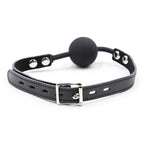 OHMAMA FETISH – Silicone ball gag with leather belt (padlock included)