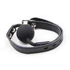 OHMAMA FETISH – Silicone ball gag with leather belt (padlock included)
