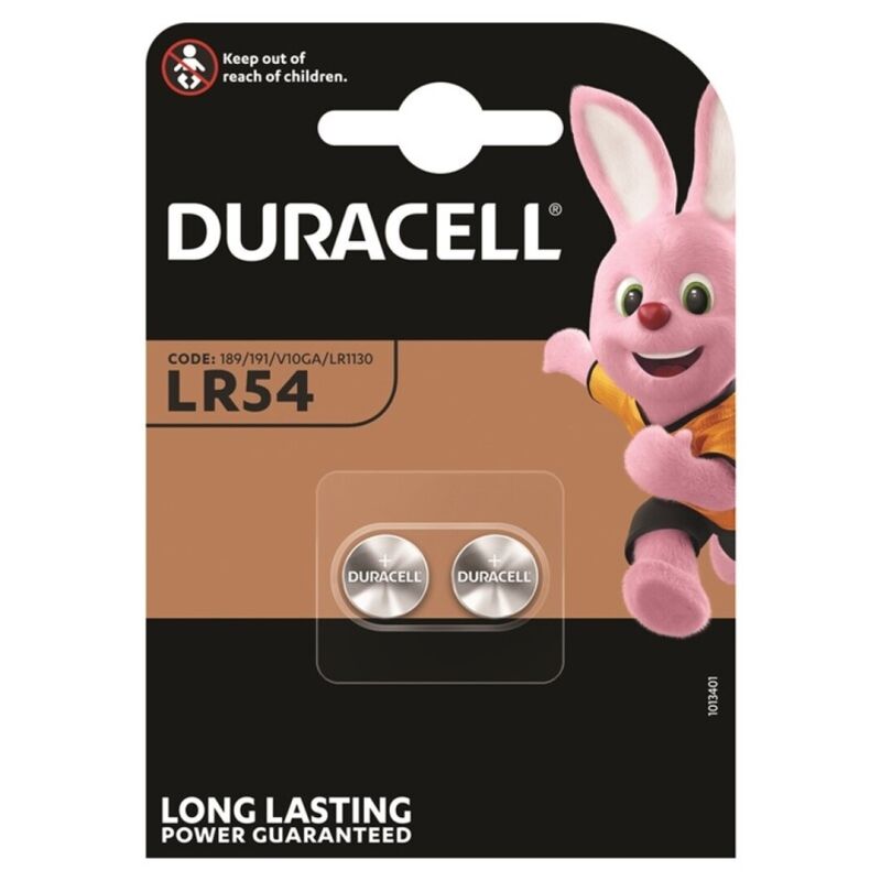 DURACELL – Pile bouton alcaline LR54/LR1130/AG10, 1,5V, 2 pièces