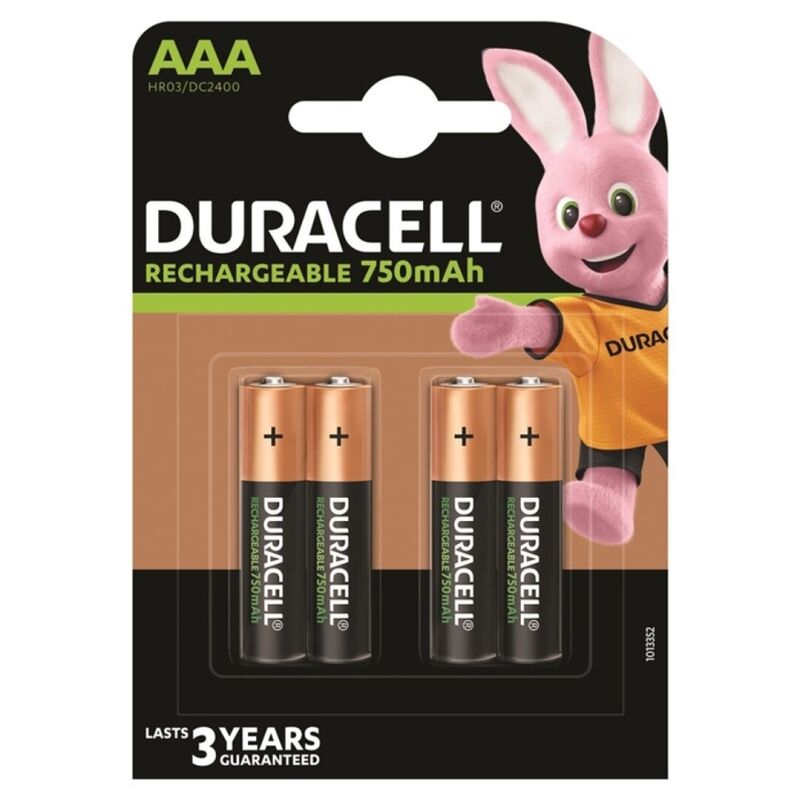 DURACELL – Rechargeable battery HR03 AAA, 750 mAh, 4 units