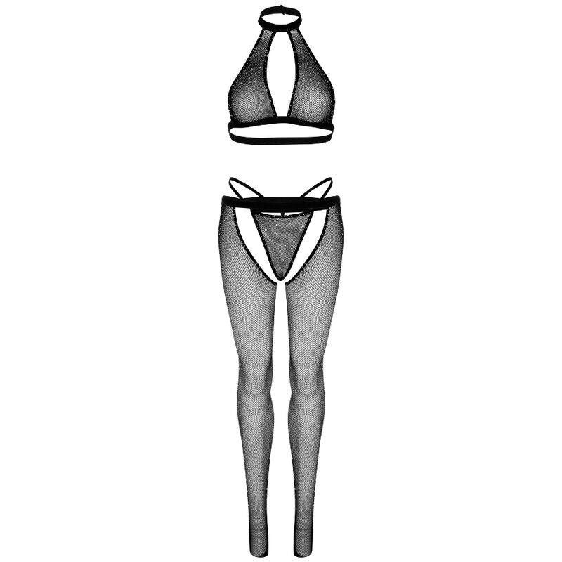 LEG AVENUE Fischnetz-Set – Top, G-String und Strumpfhose