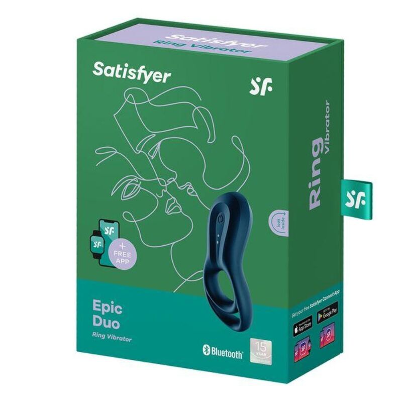 SATISFYER Epic Duo – Penisring-Vibrator mit App, blau