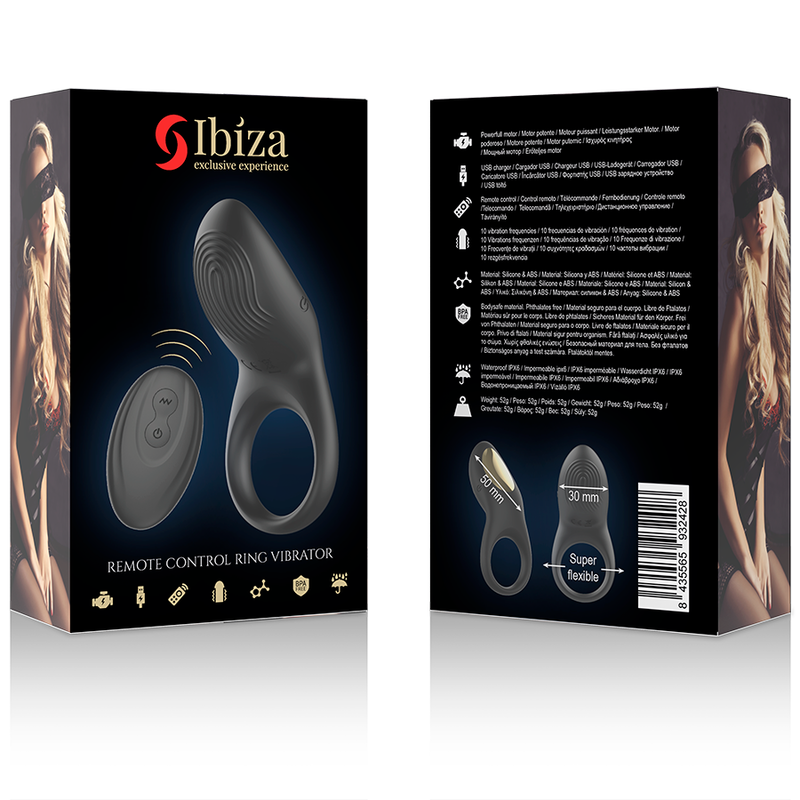 Ibiza – Vollkontakt-Vibrationsring mit Fernbedienung