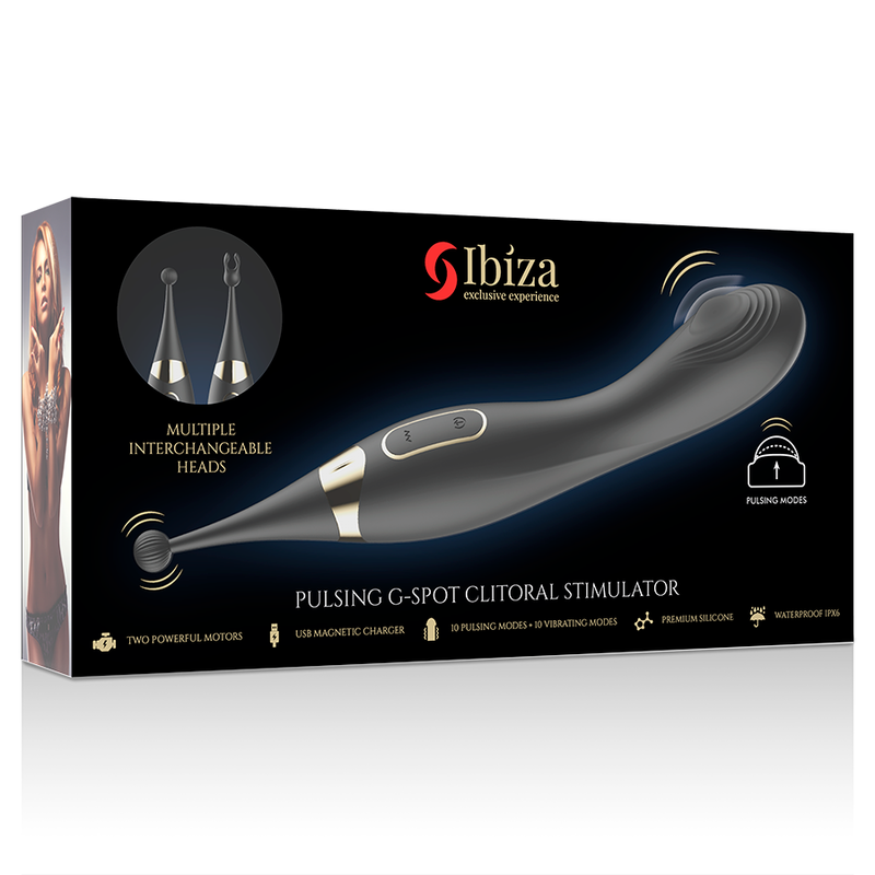 Ibiza – Austauschbarer Klitoris- und G-Punkt-Vibrator mit Pulsation
