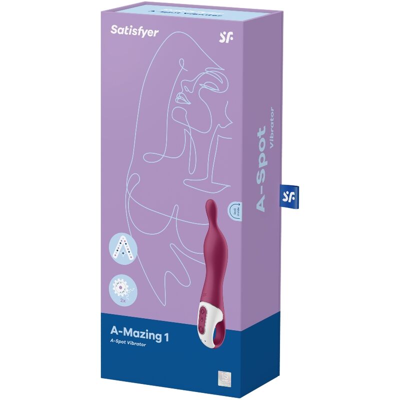 SATISFYER A-Mazing 1 – Vibrateur pour le point A, couleur baie