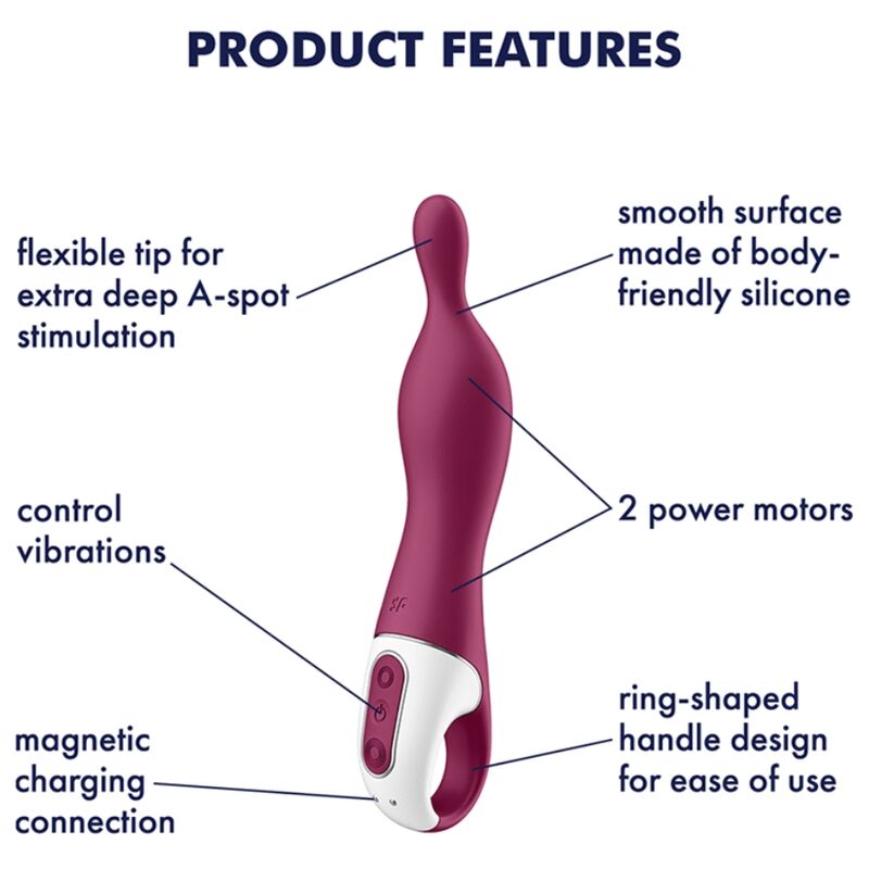 SATISFYER A-Mazing 1 – Vibrateur pour le point A, couleur baie