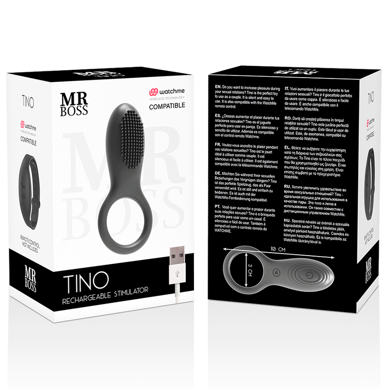 MR. BOSS Tino – Stimulationsring mit Watchme-Fernbedienung