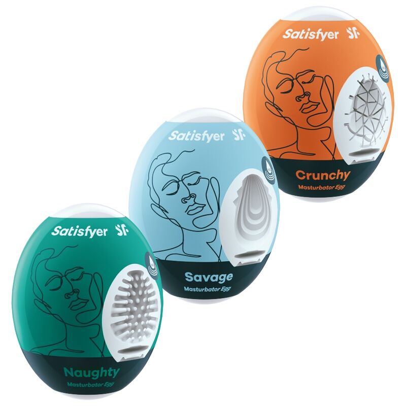 SATISFYER – 3 OEUFS MASTURBATEURS NAUGHTY, SAVAGE & CRUNCHY