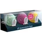 SATISFYER – 3 MASTURBATOR EGGS RIFFLE, BUBBLE & FIERCE