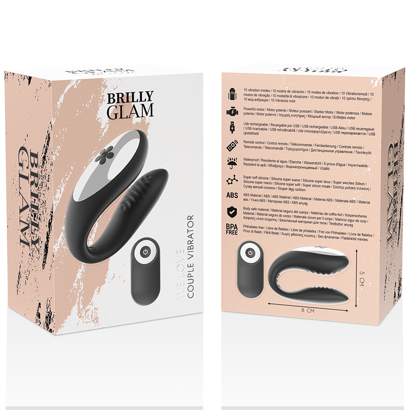 BRILLY GLAM We Love – Vibrator mit Fernbedienung für Paare, schwarz