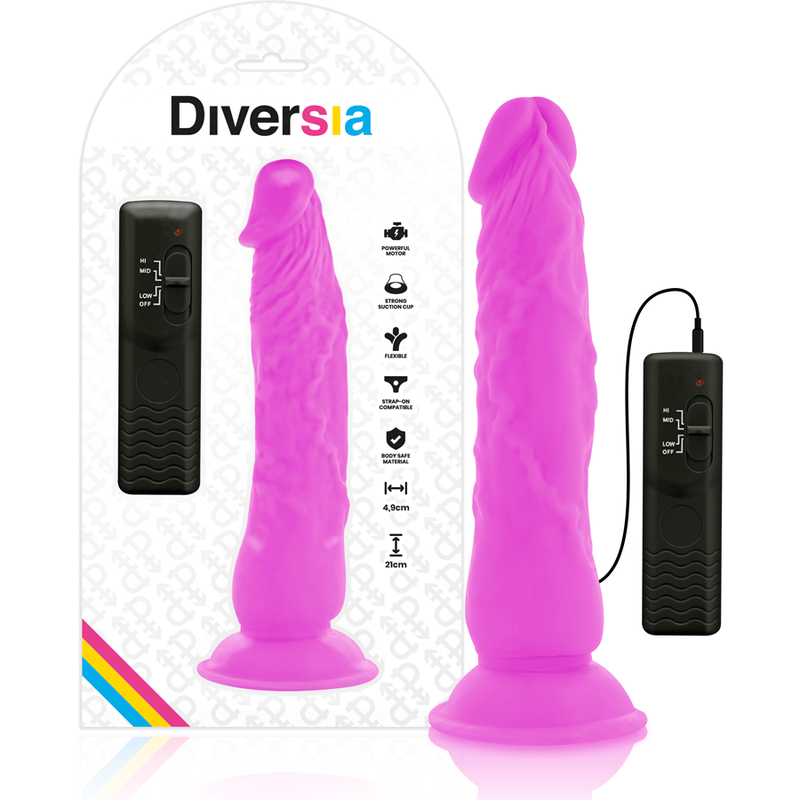 DIVERSIA flexibler vibrierender Dildo – 21 cm, Ø 4,9 cm – Ansicht 2