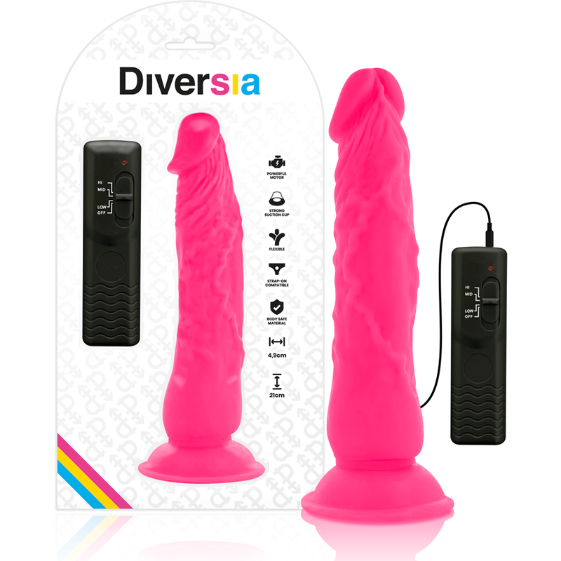 DIVERSIA flexibler vibrierender Dildo – 21 cm, Ø 4,9 cm