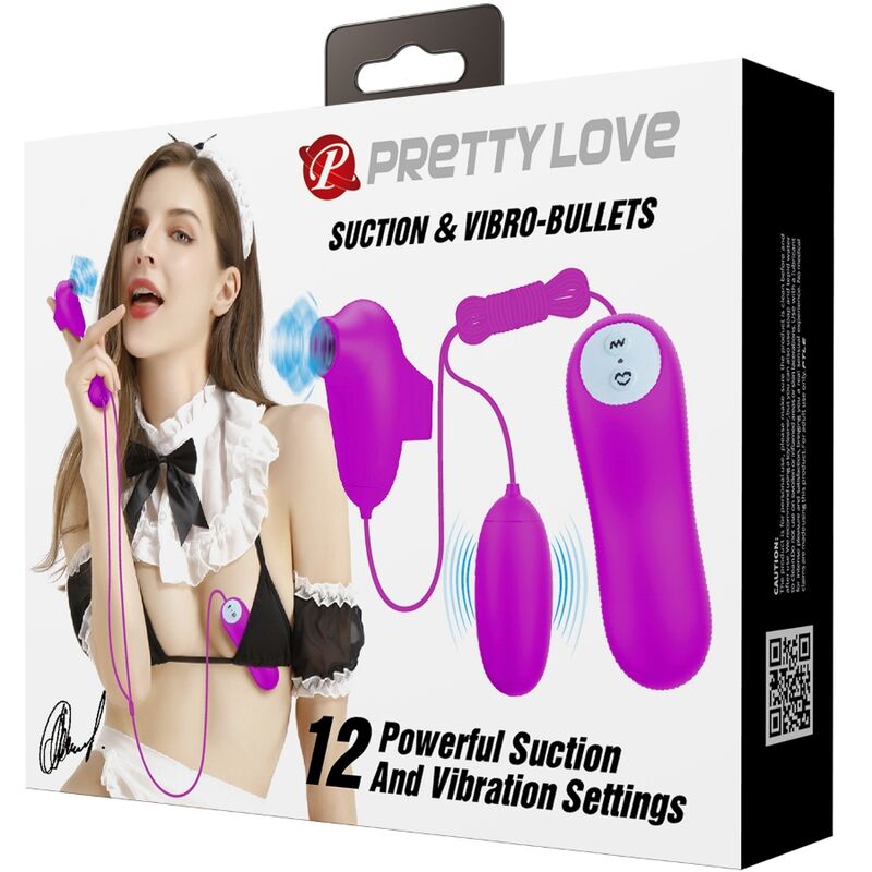 PRETTY LOVE – Bullet-Vibrator mit Saugfunktion, 12 Modi, Lila