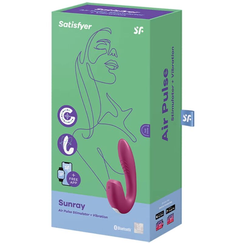 SATISFYER – APPLICATION SUNRAY STIMULATEUR ET VIBRATEUR ROUGE